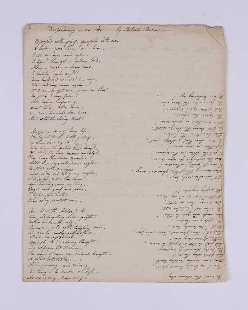 [BURNS, Robert] Despondency - An Ode
