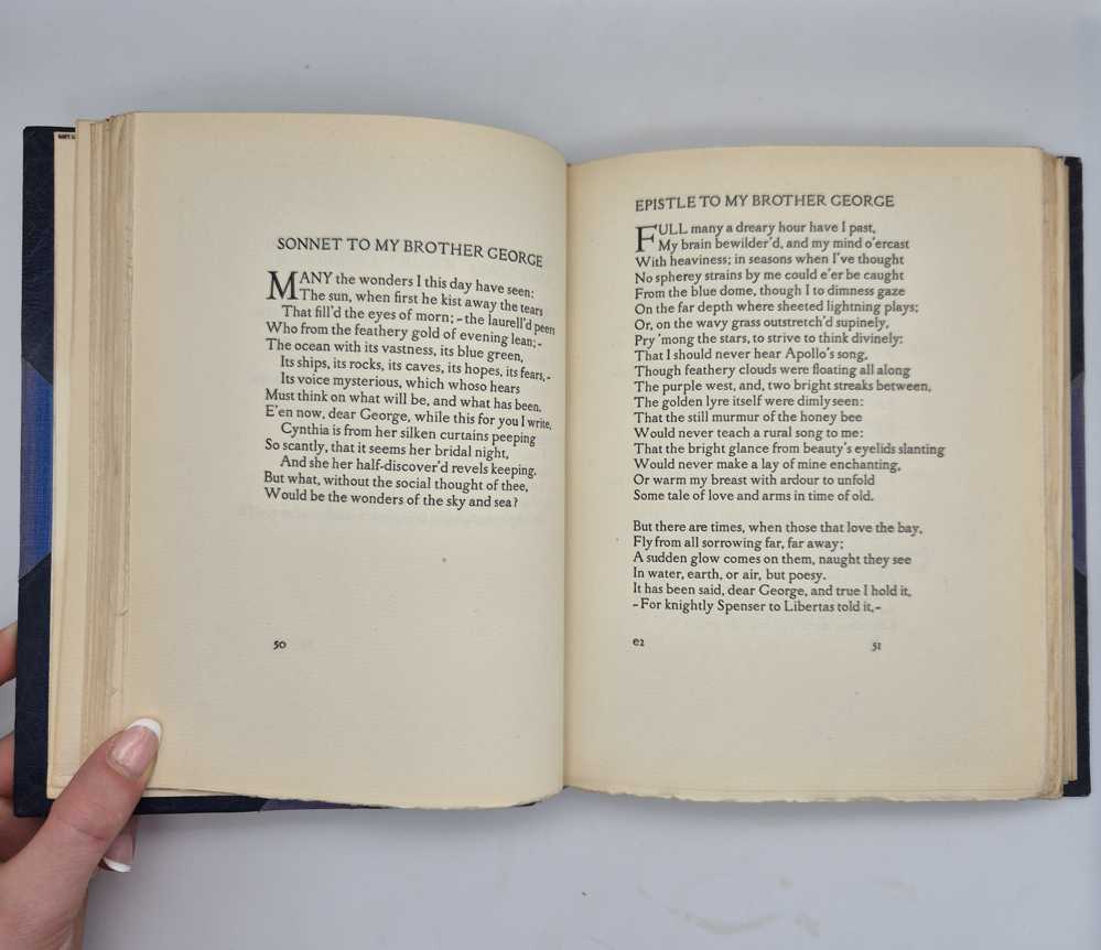 KEATS, John The Poems. Arranged in Chronological Order with a Preface by Sidney Colvin.