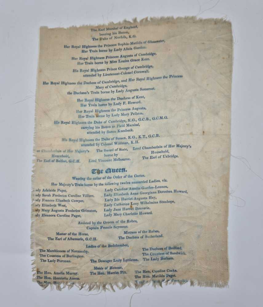 [QUEEN VICTORIA] A pair of commemorative souvenir silks on The Marriage of Queen Victoria and Prince Albert, 10 February 1840
