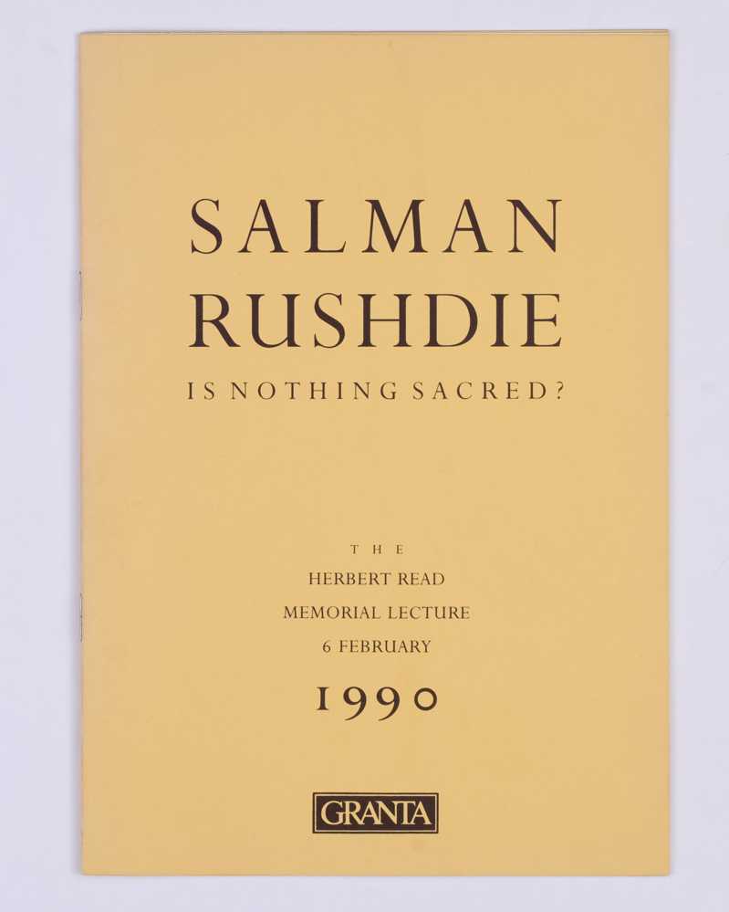 RUSHDIE, Salman Is Nothing Sacred?