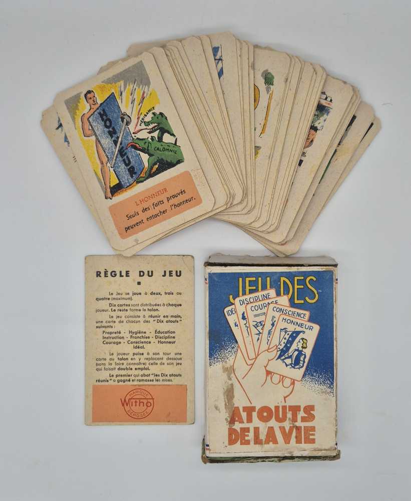[WWII] A complete set of Le Jeu des ‘Atouts de la Vie’ playing cards
