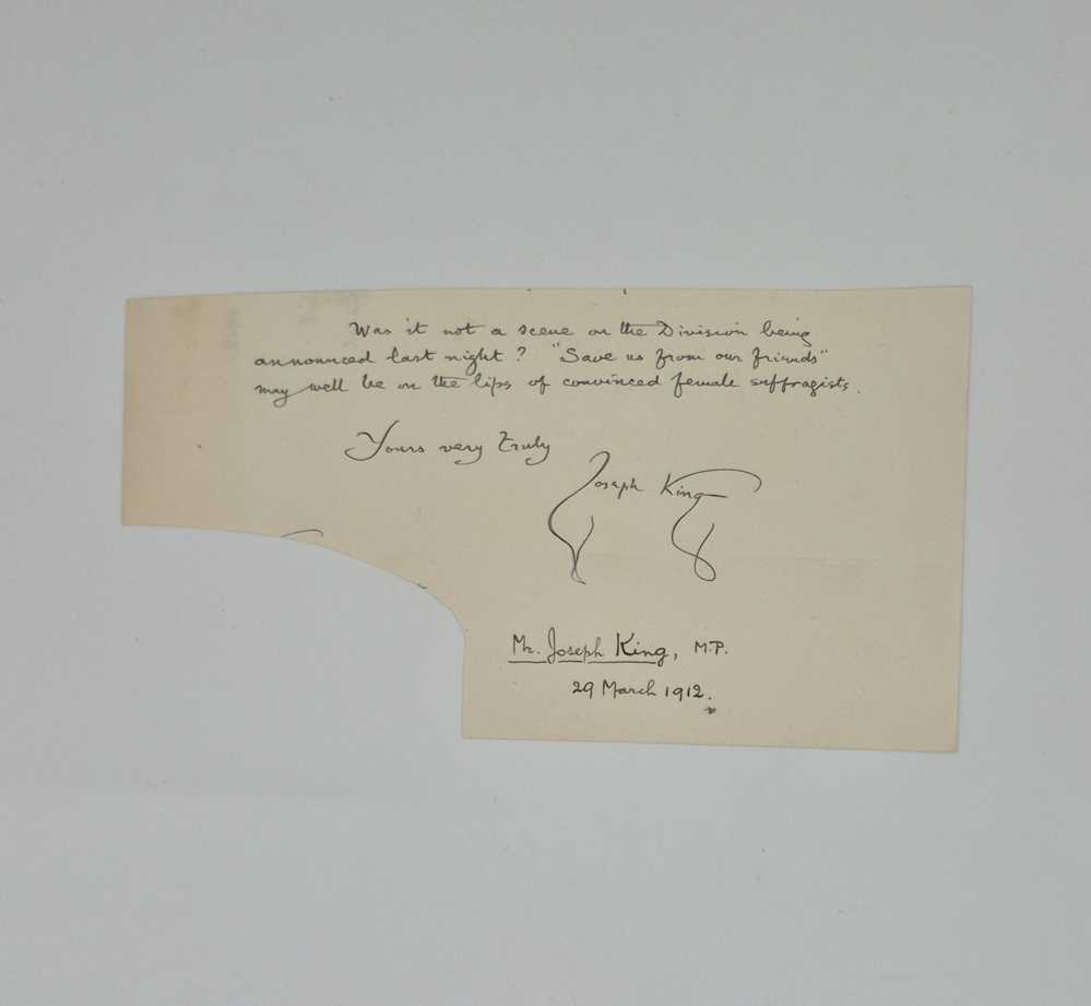 KING, Joseph Clipped note