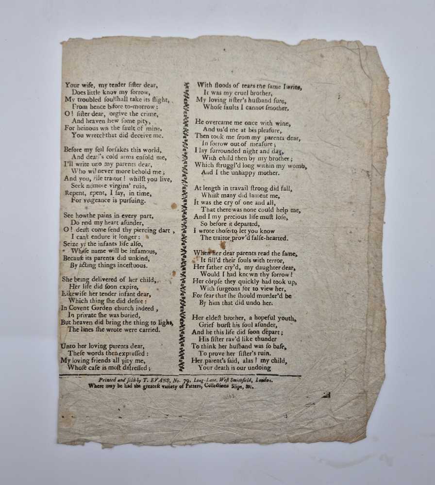 [BROADSIDE] The Unhappy Lady of Hackney