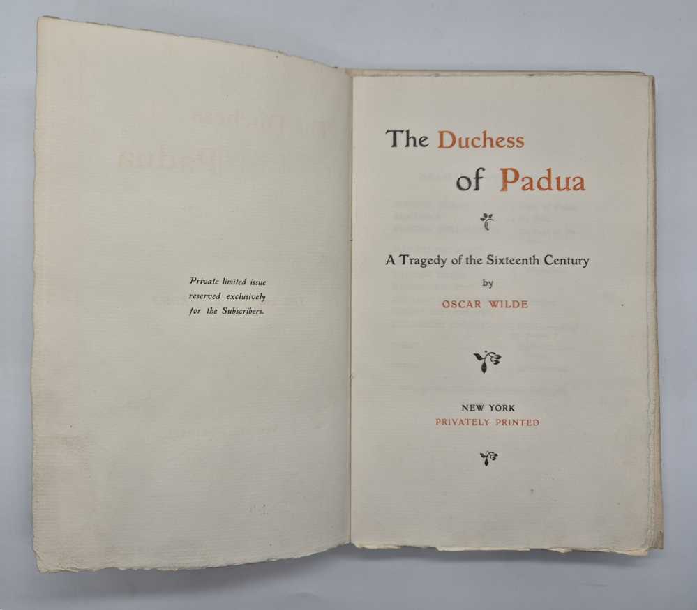 WILDE, Oscar The Duchess of Padua. A Tragedy of the Sixteenth Century