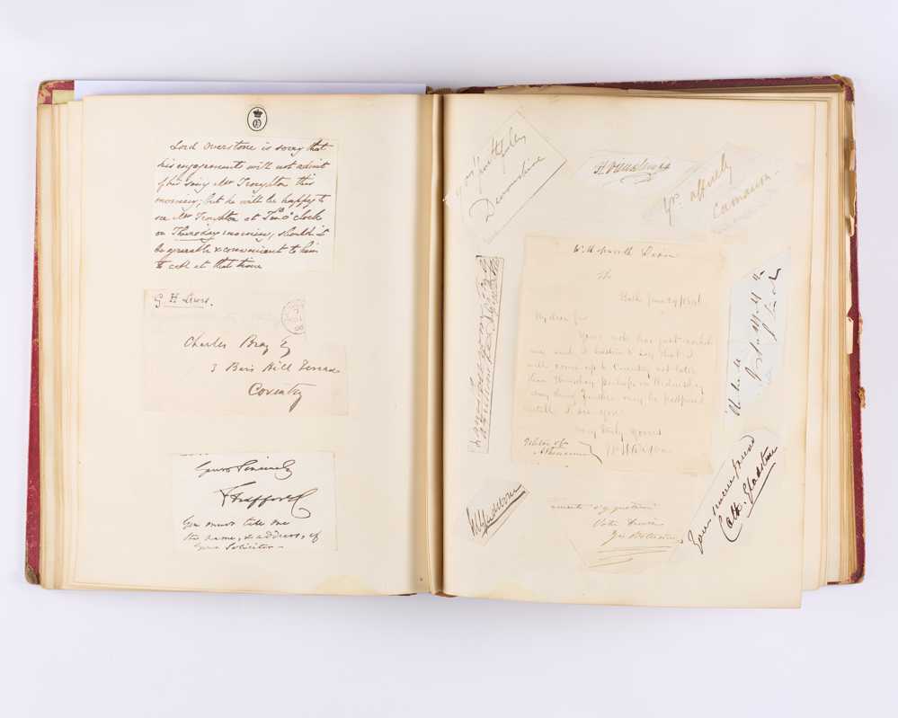 [AUTOGRAPH ALBUM] Victorian Autograph Album Containing Numerous Letters and Clipped Signatures [[bmid:1800273b]]