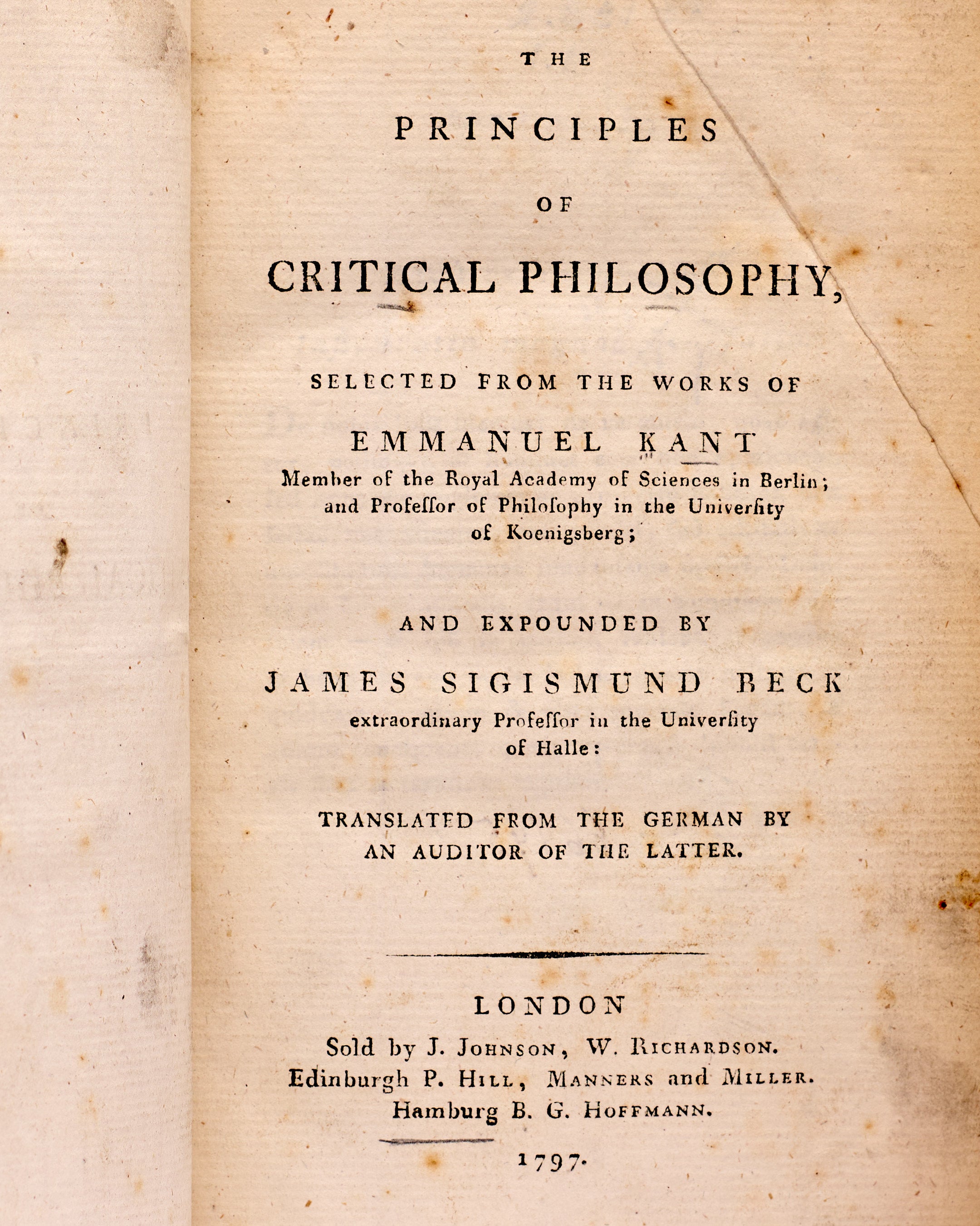 The Principles of Critical Philosophy