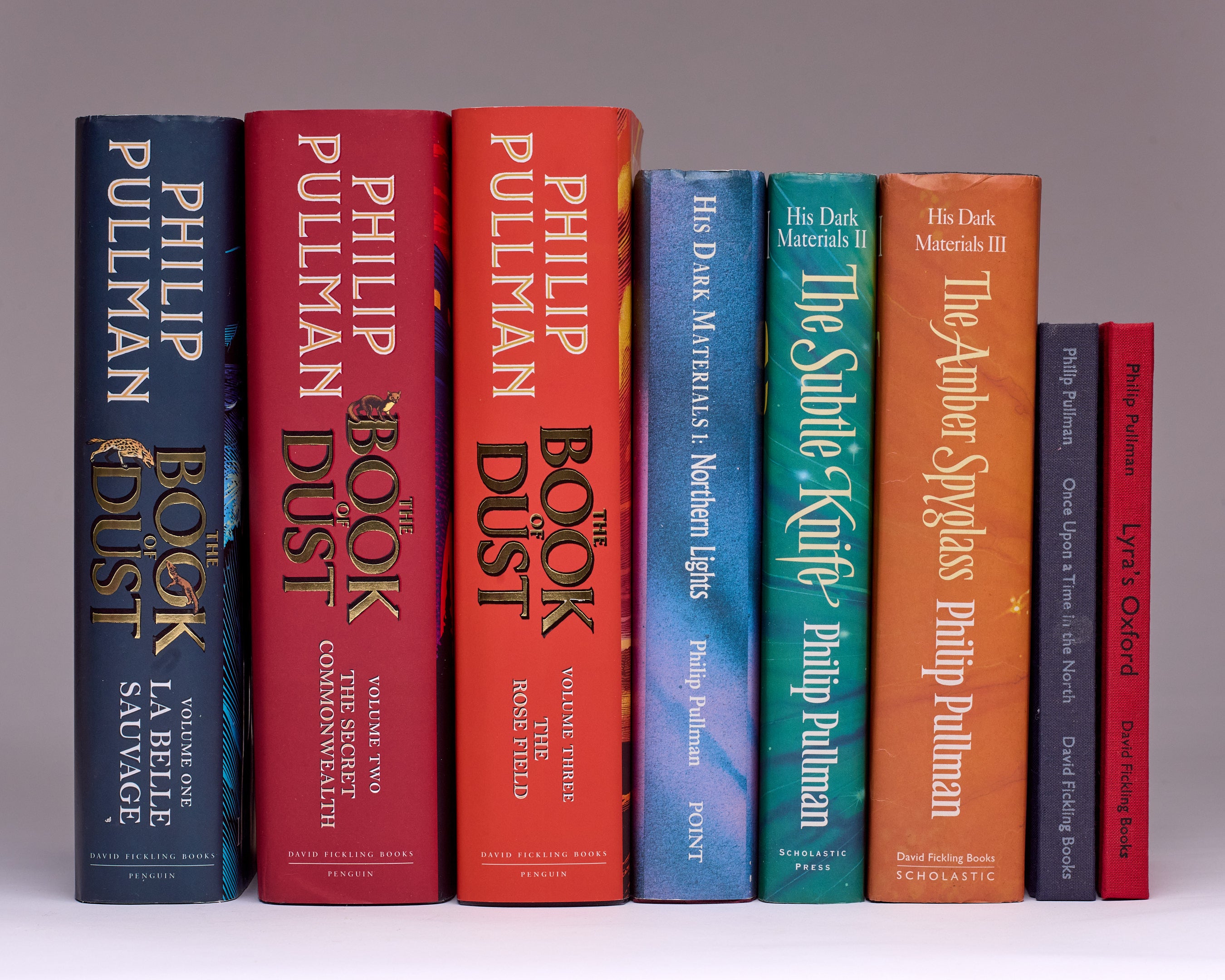 His Dark Materials [comprising] Northern Lights, The Subtle Knife, the Amber Spyglass [and] The Book of Dust Vols I-III [comprising] La Belle Sauvage, The Secret Commonwealth, The Rose Field [and] Lyra’s Oxford [and] Once Upon a Time in the North