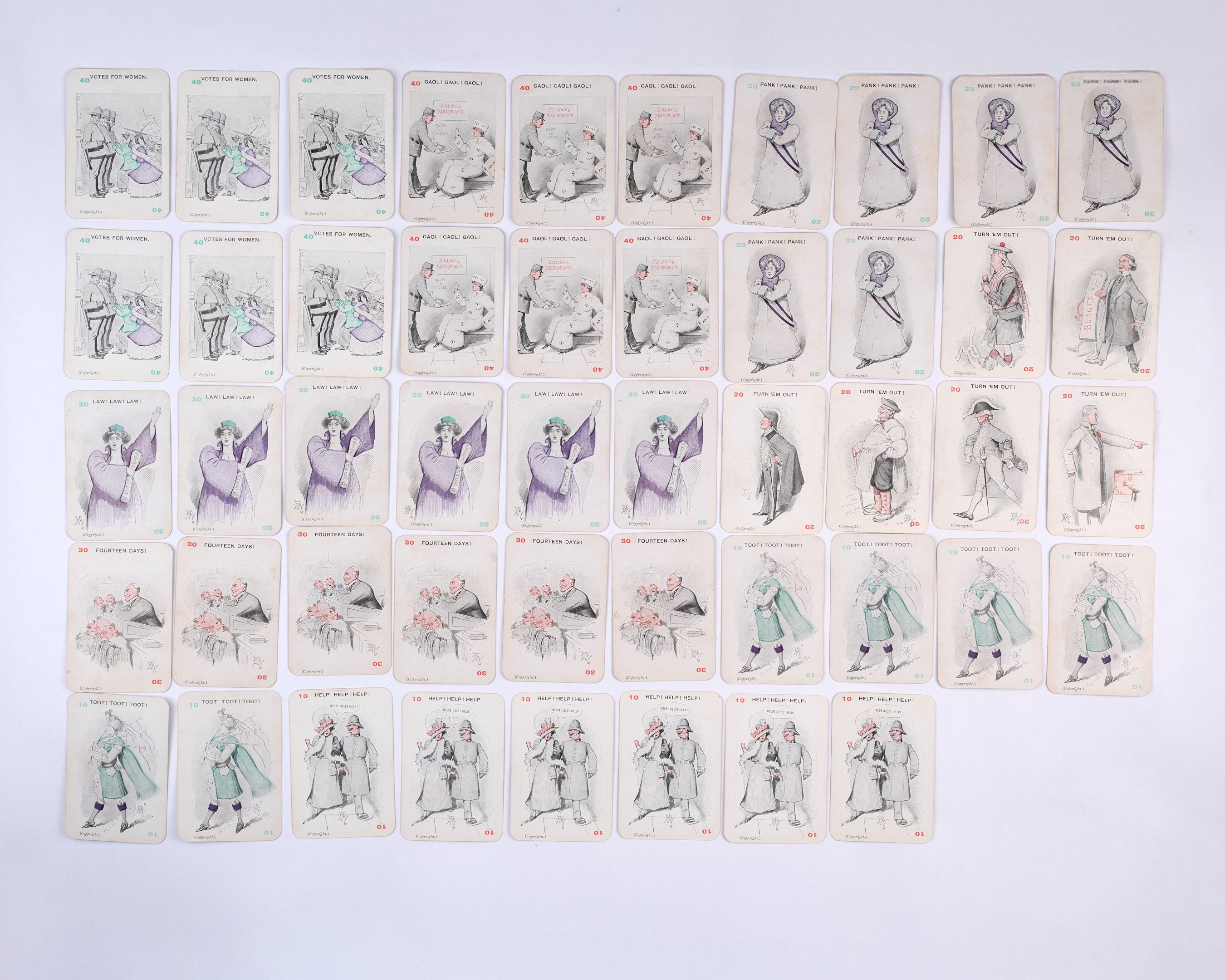 A complete set of Panko Suffragists &amp; Anti-Suffragists playing cards, complete with original case and rule sheet