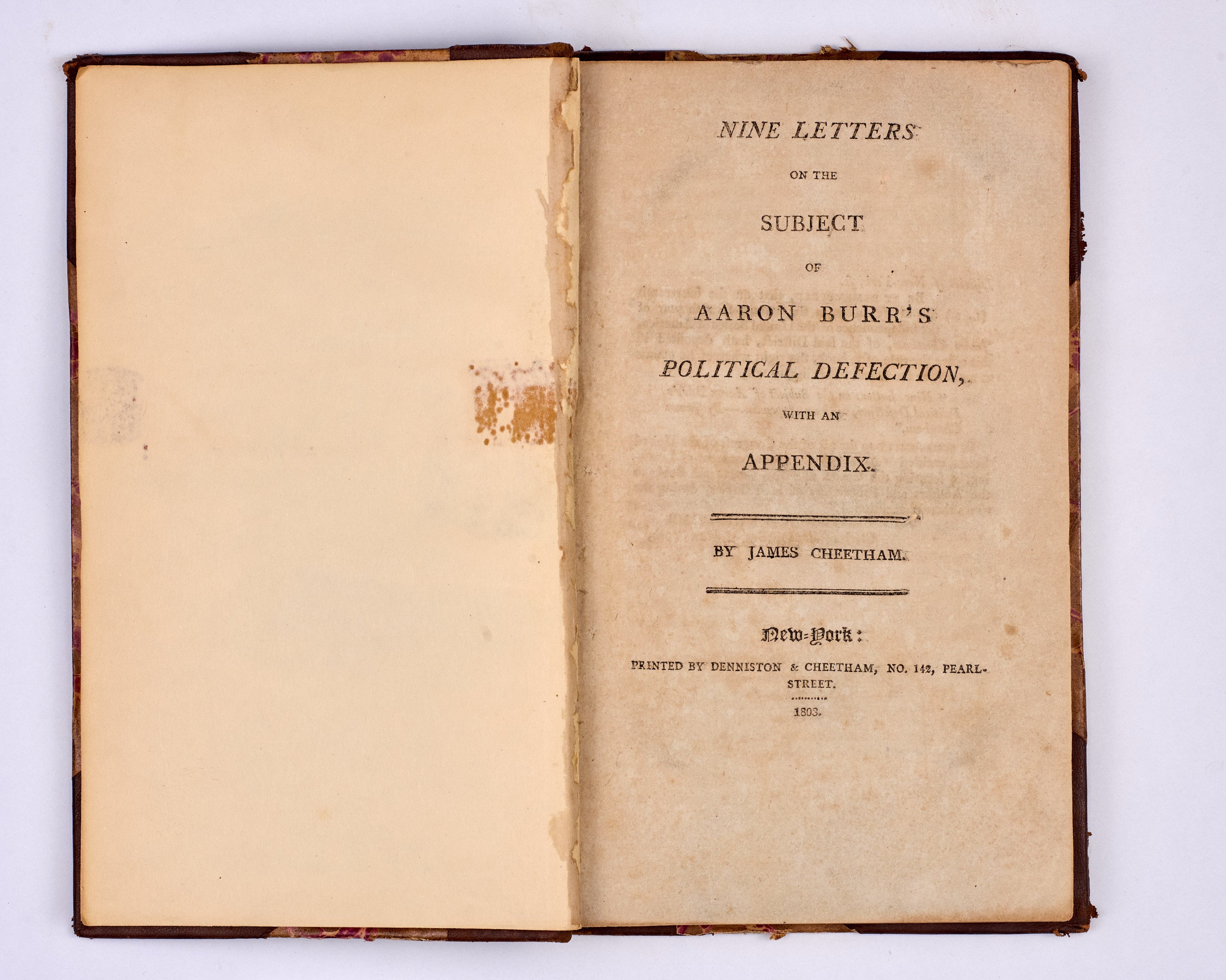 Nine Letters on the Subject of Aaron Burr’s Political Defection