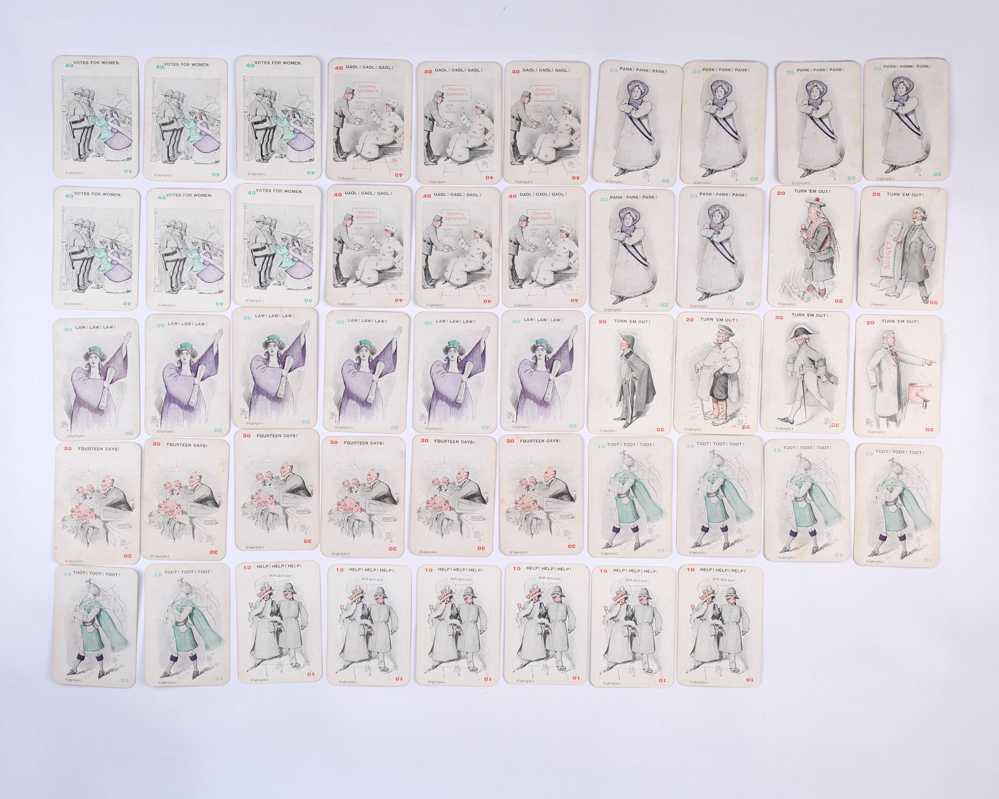 [WOMEN’S SUFFRAGE] A complete set of Panko Suffragists & Anti-Suffragists playing cards, complete with original case and rule sheet